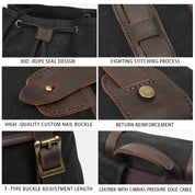 Men's Vintage Canvas Backpack, Retro Waterproof Laptop Bag