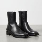 Men's High Ankle Black Zipper Fashion Boots
