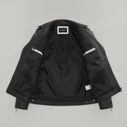 Women's Black Quilted Leather Biker Jacket — Colgrave