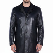 Men's Handmade Car Coat Leather Jacket