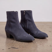 Men's Navy Blue Plain-Toe Suede Ankle Boots — Merrick