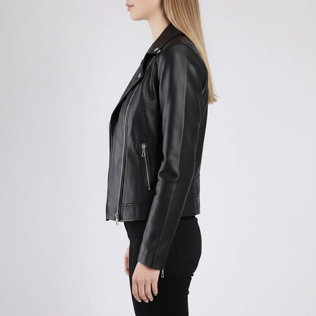 Women's Handmade Moto Leather Jacket