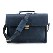 Handmade Brass Buckle Full-Grain Leather Satchel Bag