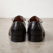 Men's Black Alligator-Embossed Leather Oxfords — Ashridge