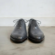 Men's Dark Grey Brogue Leather Oxfords — Chadburn