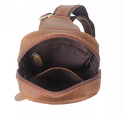 Unisex Distressed Vintage Leather Crossbody Chest Bag