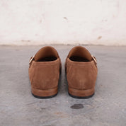 Men's Brown Apron-Toe Suede Monk Strap Loafers — Dishington