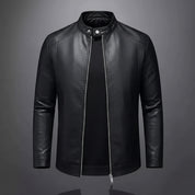 Handmade Made to Order Men Black Slim Fit Leather Jacket, Black Biker Jacket for Men