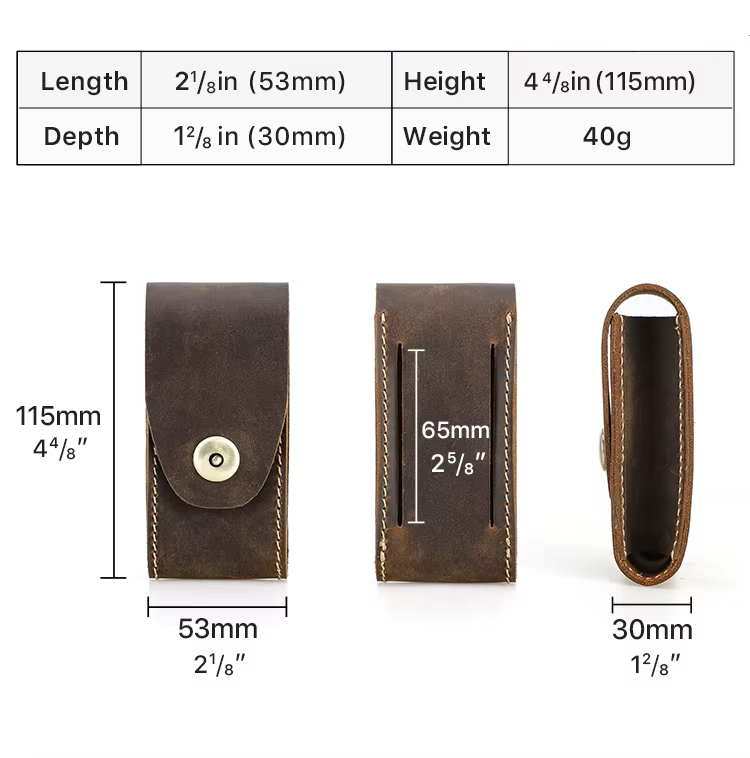 Handmade Leather Belt Pouch – Vintage EDC Multitool & Pocket Knife Sheath