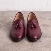 Men's Burgundy Leather Tassel Loafers — Gorman