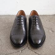 Men's Black Cap-Toe Leather Oxfords — Churwell
