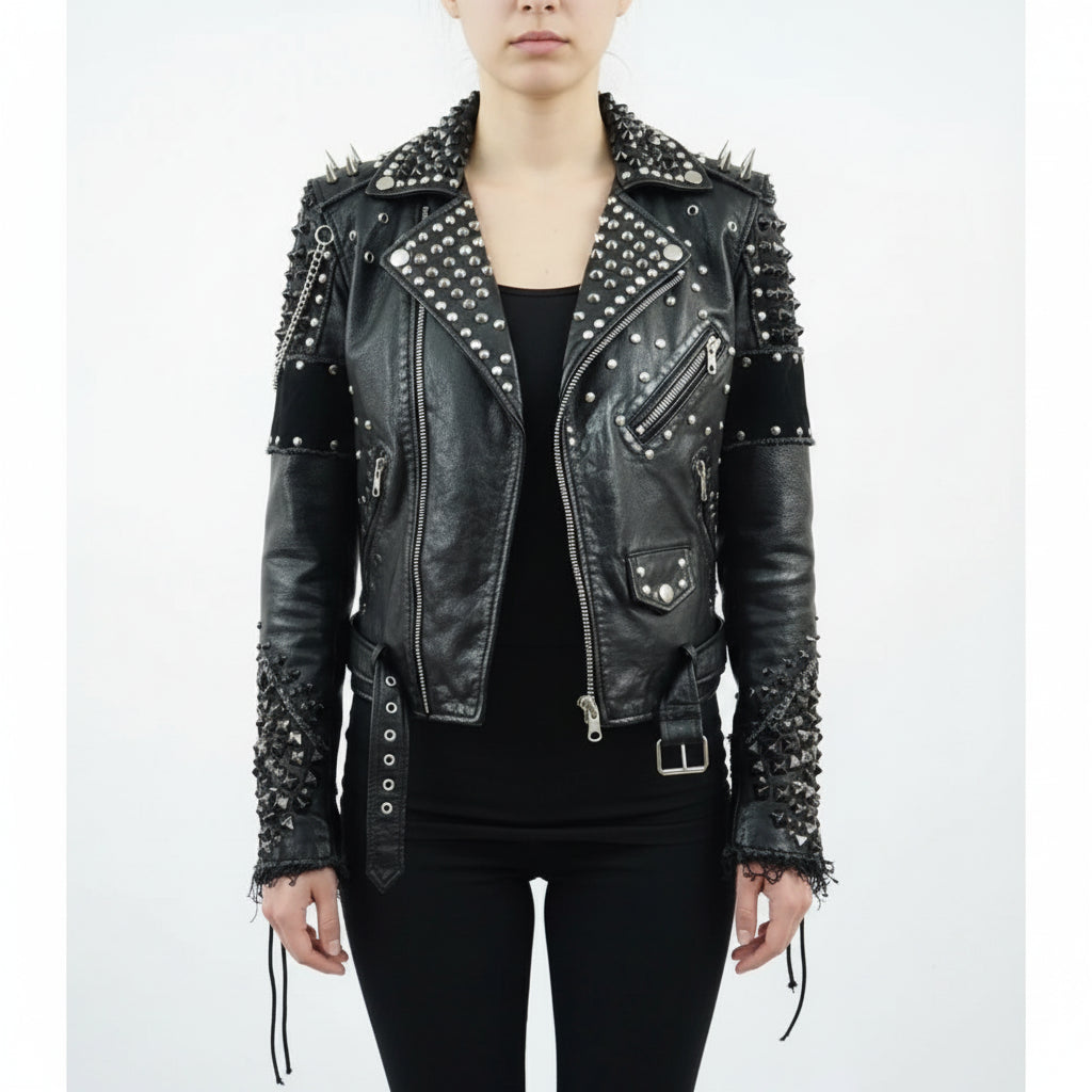 Women's Handmade Biker Leather Jacket