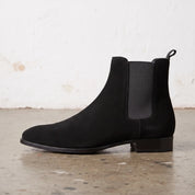 Men's Black Suede Chelsea Boots — Cardell