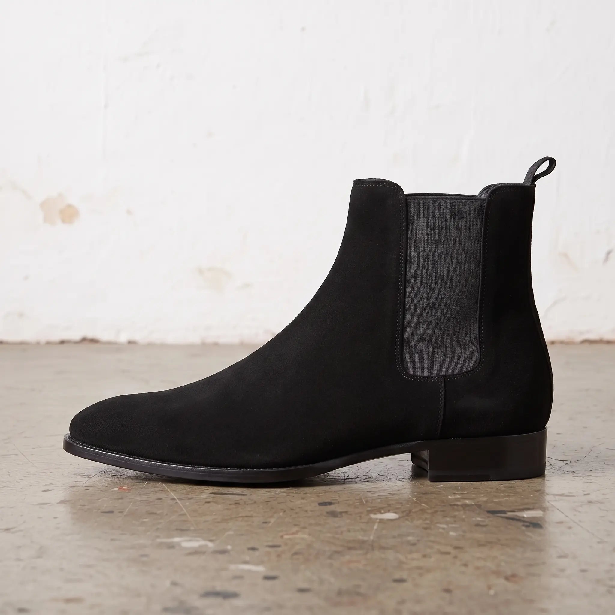 Men's Black Suede Chelsea Boots — Cardell