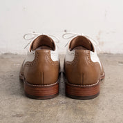 Men's Brown and White Two-Tone Wingtip Leather Spectator Oxfords — Stanley