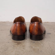 Men's Brown Wholecut Leather Oxfords — Perceval