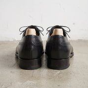 Men's Black Cap-Toe Brogue Leather Oxfords — Glaven