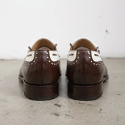Men's Brown and White Wingtip Leather Tassel Loafers — Rowe