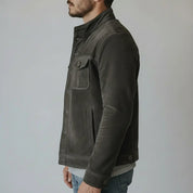 Men's Handmade Shirt Suede Jacket