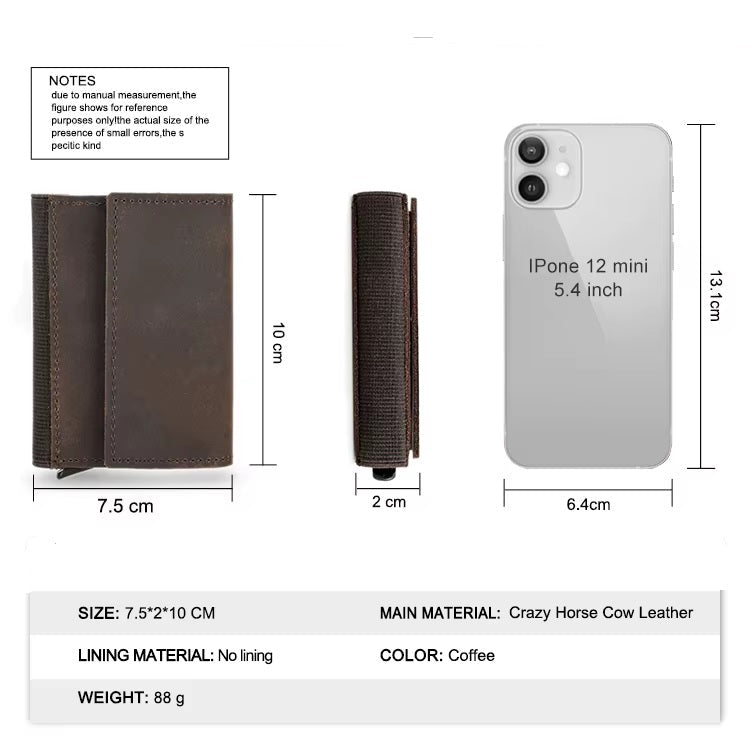 Men's Slim Leather RFID Card Holder Wallet,