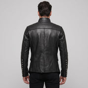 Men's Black Leather Jacket — Camborne