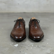 Men's Brown Crocodile-Embossed Leather Oxfords — Nettleton