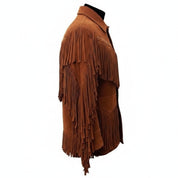 Handmade Men's Tan Western Suede Cowboy Jacket