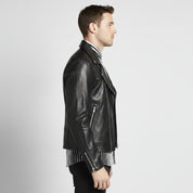 Handmade Men Black Motorcycle Leather Jacket Leather Jacket, Leather Jackets