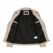 Women's Beige Leather Double Rider Jacket — Osgood