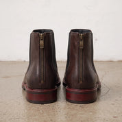 Men's Coffee Plain-Toe Leather Chelsea Boots — Billingham