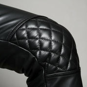 Men's Leather Biker Pants, Heavy-Duty Punk Rock Trousers