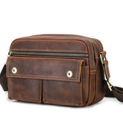 Men's Casual Multi-PocketLeather Crossbody Bag - Single Strap Sling Bag