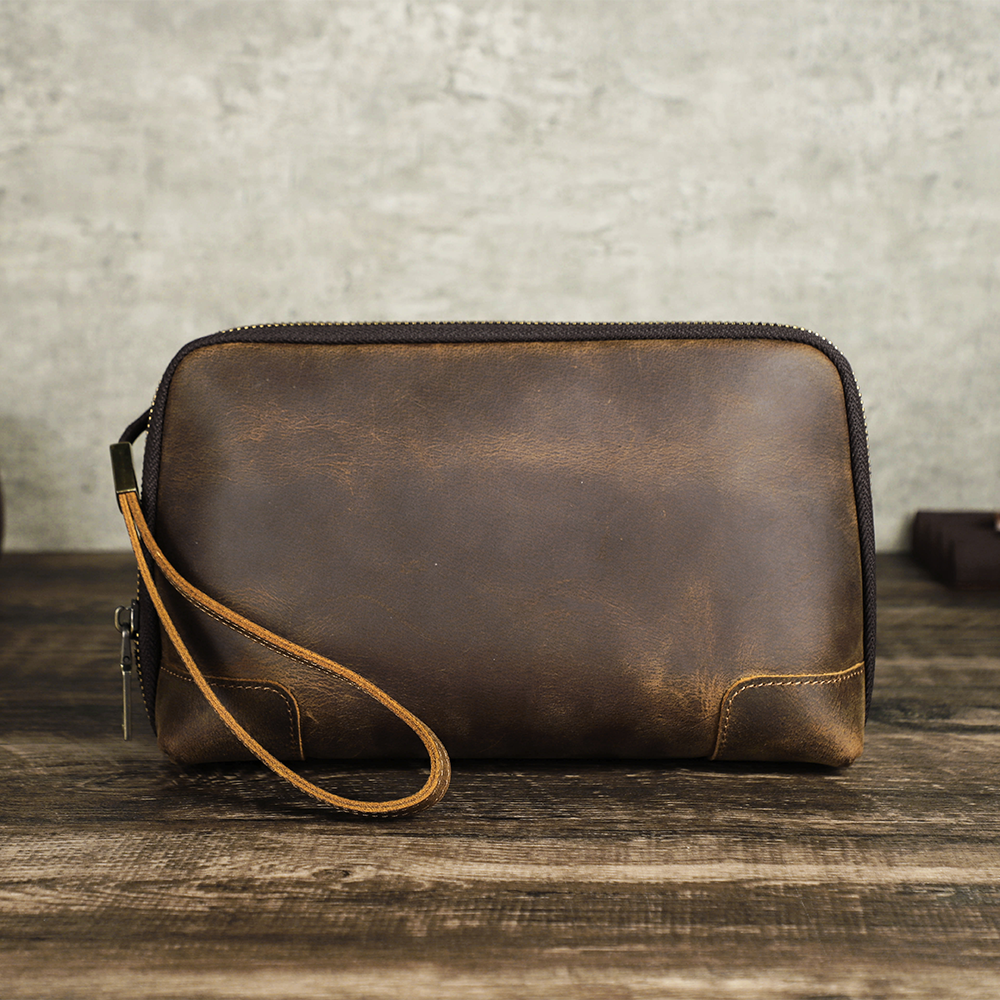 Men's Clutch Bag - Premium Leather Organizer Pouch