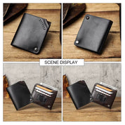 360° Rotating Leather Wallet – Slim Card Holder with Button Closure & SIM Tool Slot