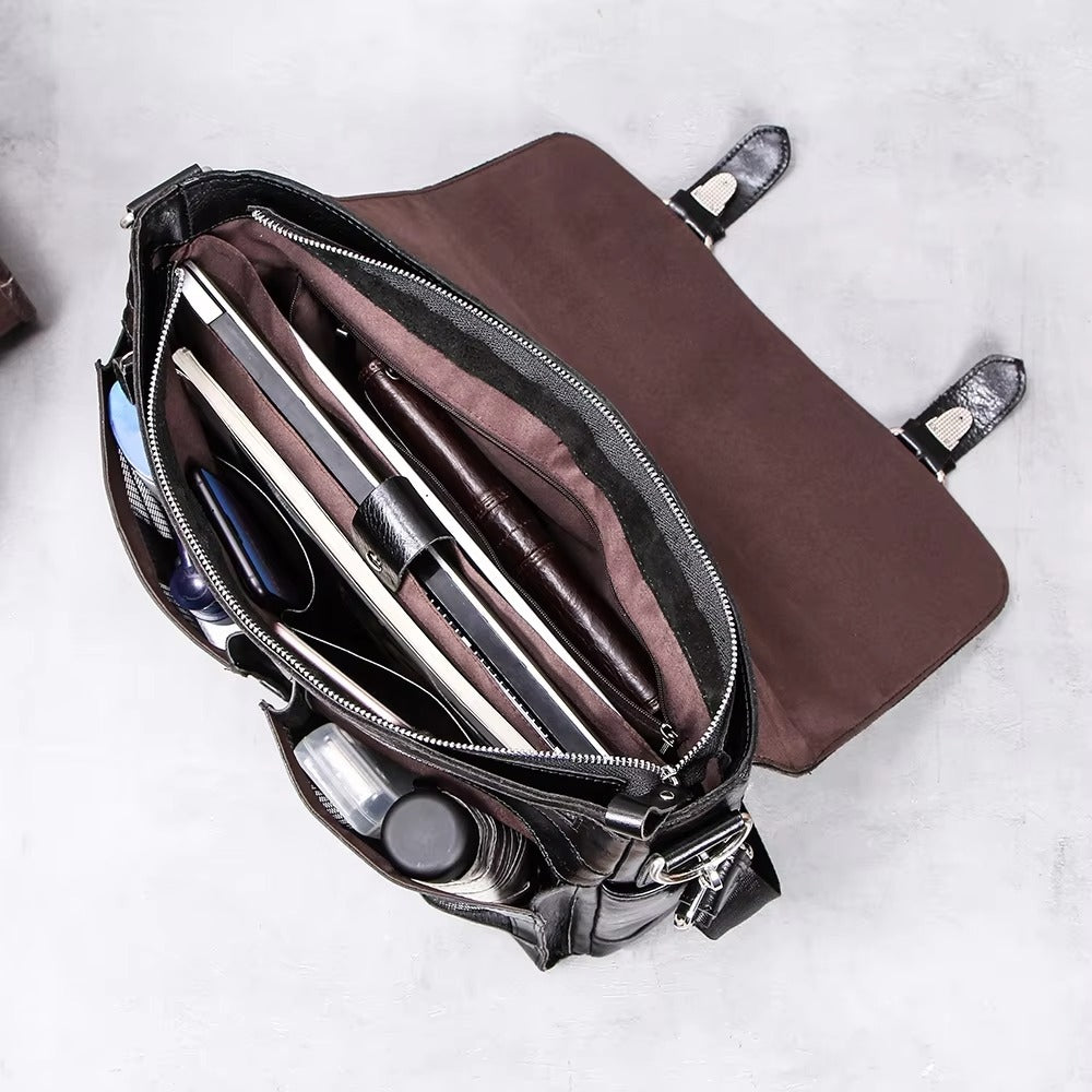 Men’s Laptop Briefcase - Genuine Leather 13.3" Satchel Bag