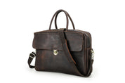 Men's Premium Leather Briefcase - 16" Laptop Business Bag