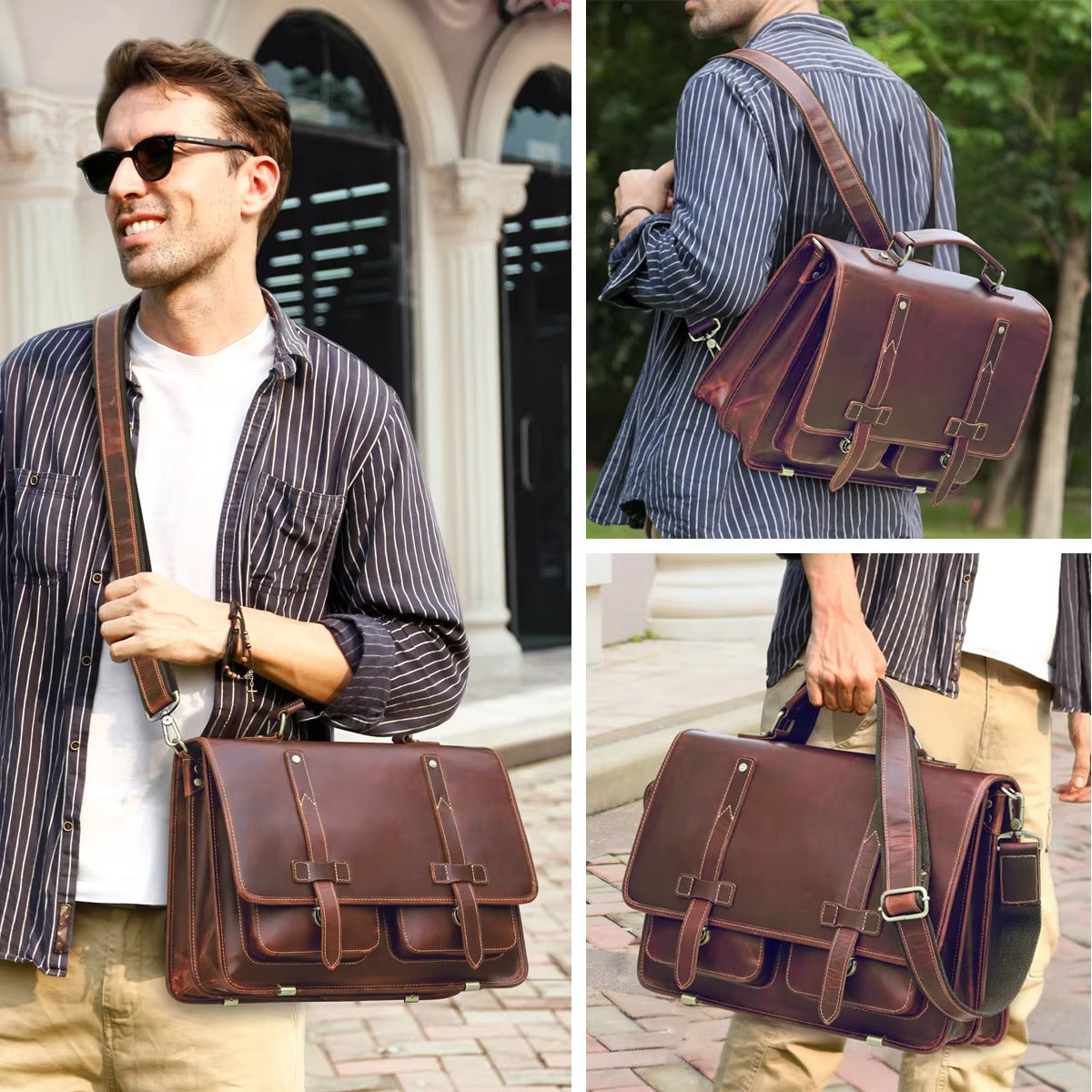convertible leather backpack messenger bag Men's Brown The Time Resistance Leather Backpack for Women is a handcrafted shoulder bag made from Italian full Convertible Leather Backpack Briefcase for
