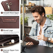 Men's 18-Card Slots Leather Phone Clutch Wallet