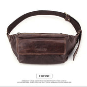 Men's Dark Brown Leather Fanny Pack — Hetton