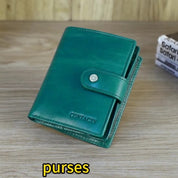 Men’s Short-Length Genuine Leather Wallet - RFID Card Holder with Coin Purse