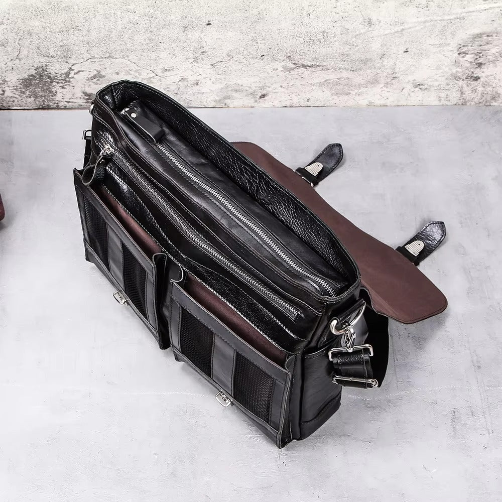 Men’s Laptop Briefcase - Genuine Leather 13.3" Satchel Bag