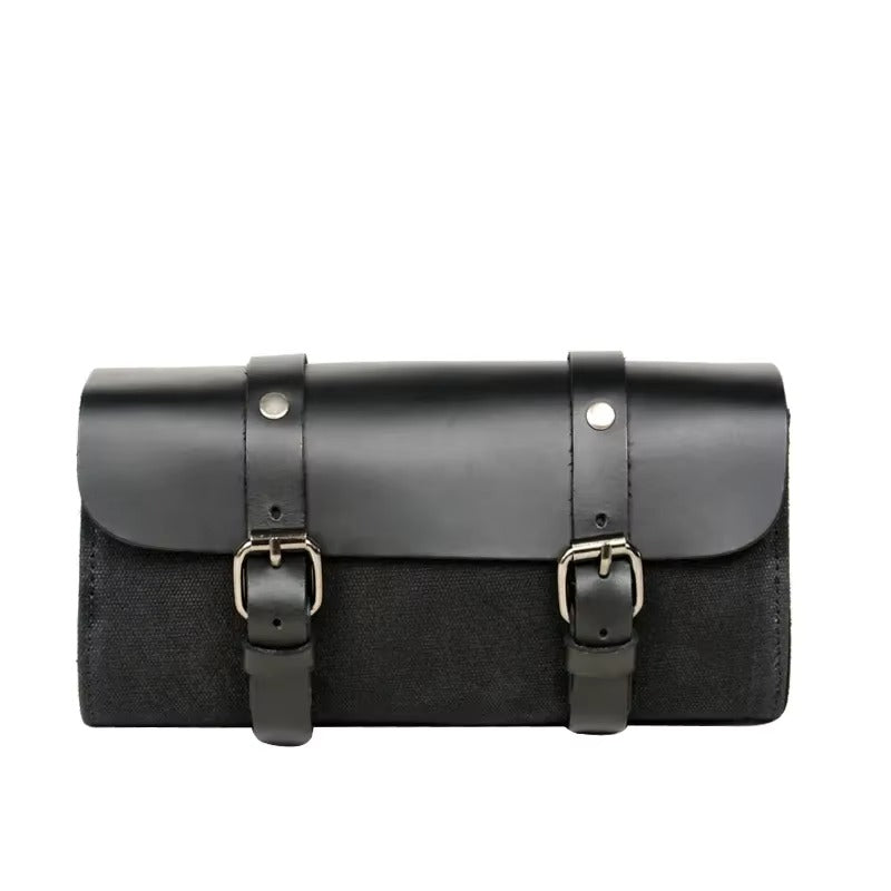 Leather Handlebar Bag; Motorcycle Saddle & Bicycle Tool Storage Bag