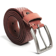 Men’s Luxury Genuine Leather Belt, Classic Pin Buckle Leather Belt for Jeans