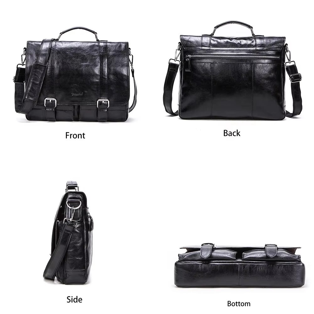 Men’s Laptop Briefcase - Genuine Leather 13.3" Satchel Bag