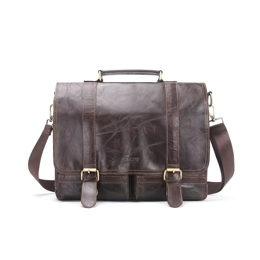 Men’s Laptop Briefcase - Genuine Leather 13.3" Satchel Bag