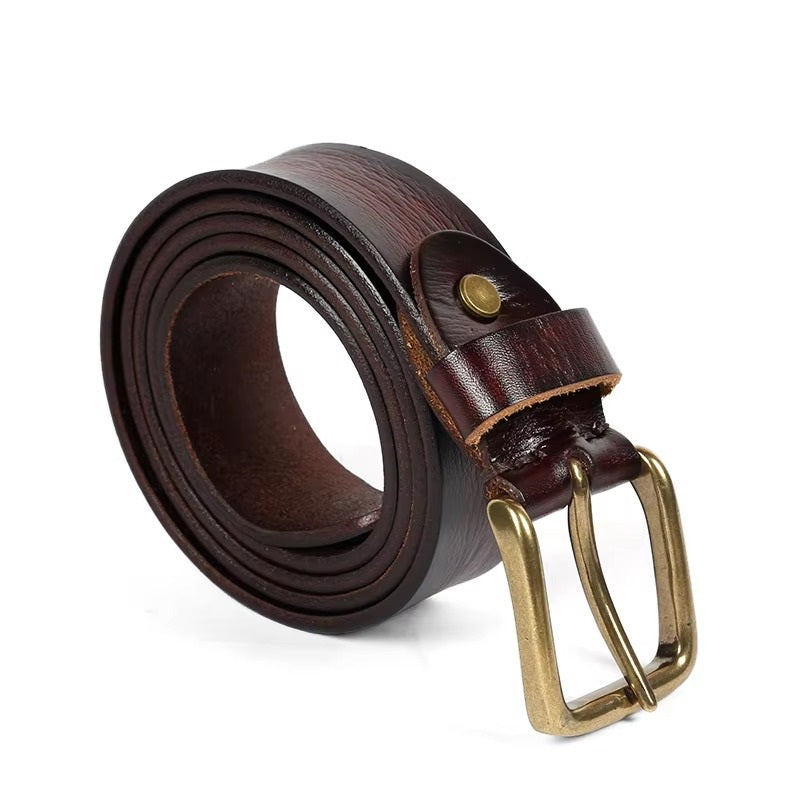 Men’s Vintage Leather Belt- Full Grain Luxury Style Accessory