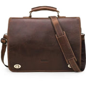 Men's Versatile Leather Briefcase with Shoulder Strap, Spacious Business Tote