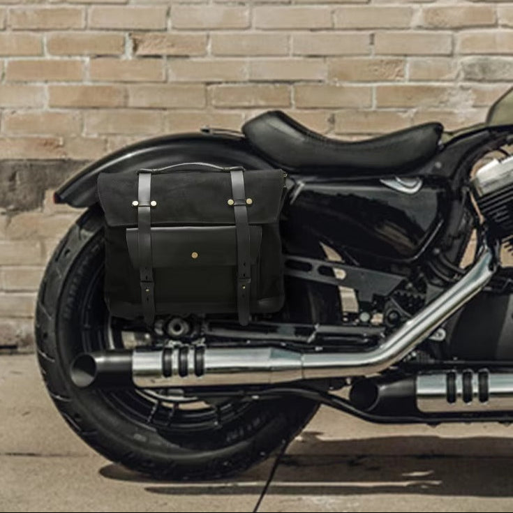 Motorcycle Tool Organizer; Premium Waxed Canvas Bike Storage Pouch