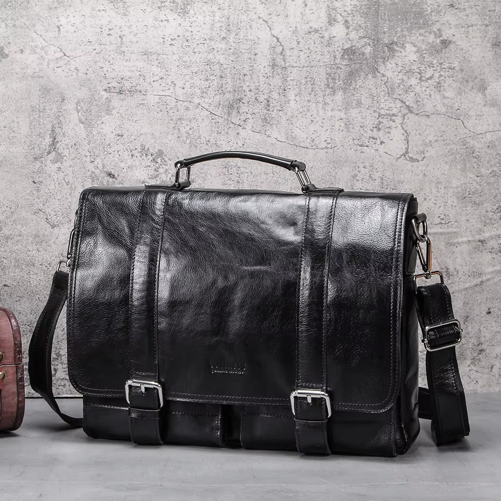 Men’s Laptop Briefcase - Genuine Leather 13.3" Satchel Bag