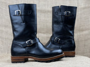 Rider Boots for Men, Handmade Mens Black Biker Leather Boot Motorcycle Boot